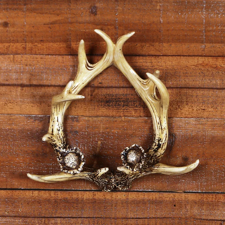 Nordic resin craft deer antler figurine wine rack for home decor