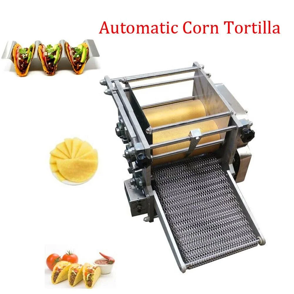 Automatic Portable Round Roti Maker Chapati Mexico Corn Tortilla Tabletop Press Making Machine