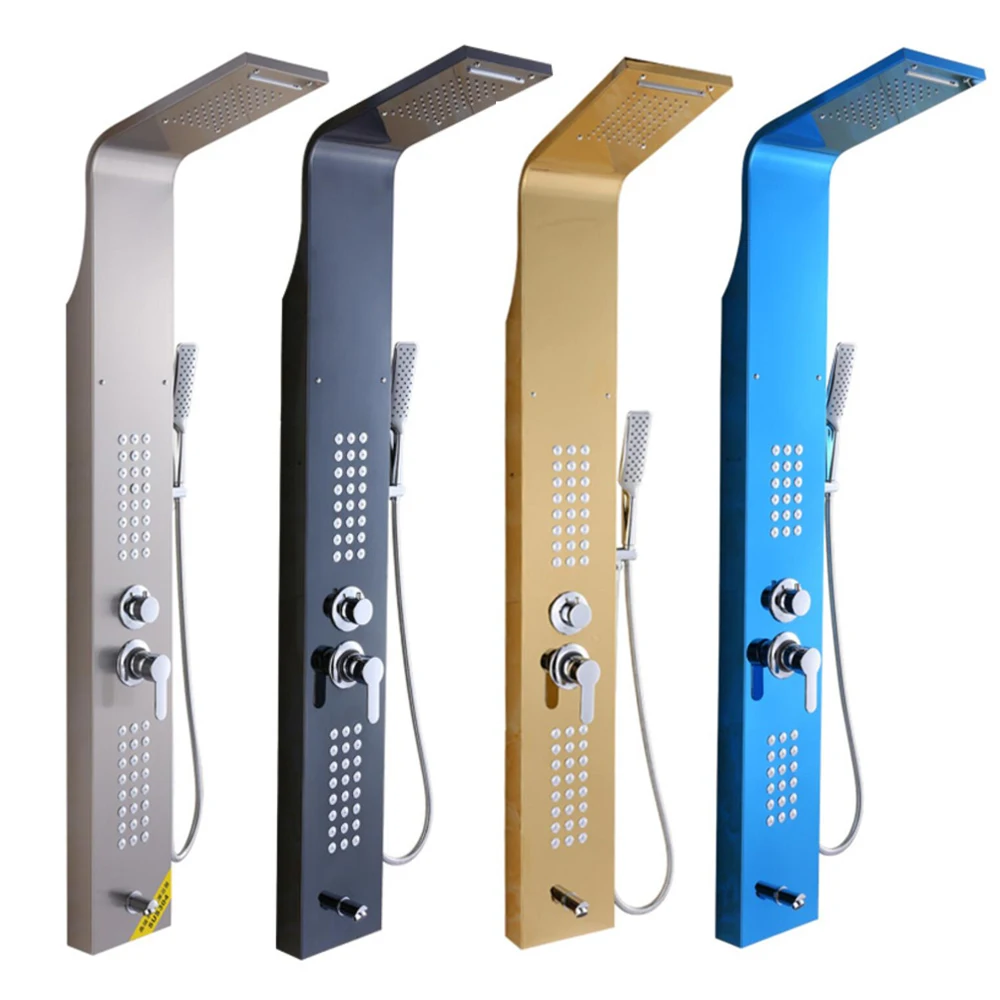 304 Stainless Steel Waterfall Spa Shower column Panel smart bathroom Brushed shower wall panels