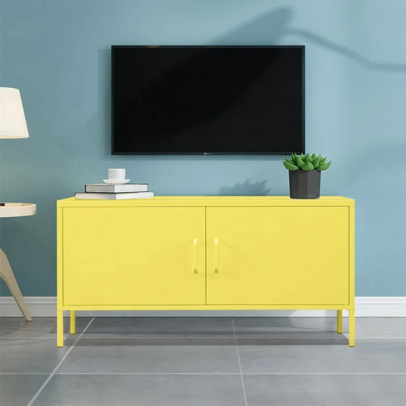 Ergonomic Luxury 2 Door TV Stand Storage Cabinet Table for Home Office Furniture