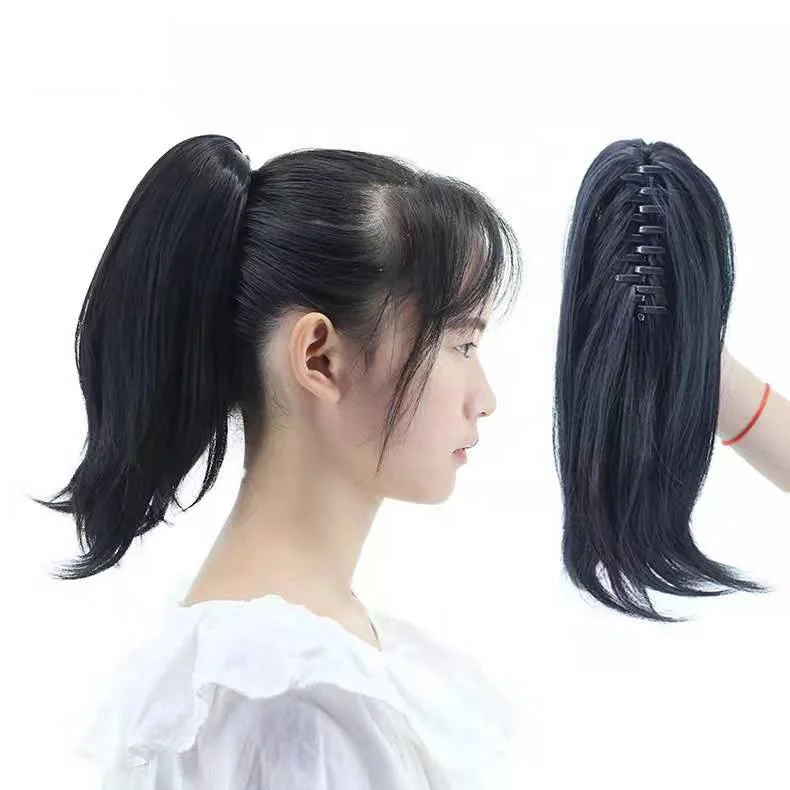Claw Pony Tails Hair Extensions Synthetic Soft Silky Women Head short curly hair Horsetail Wig ponytail hair