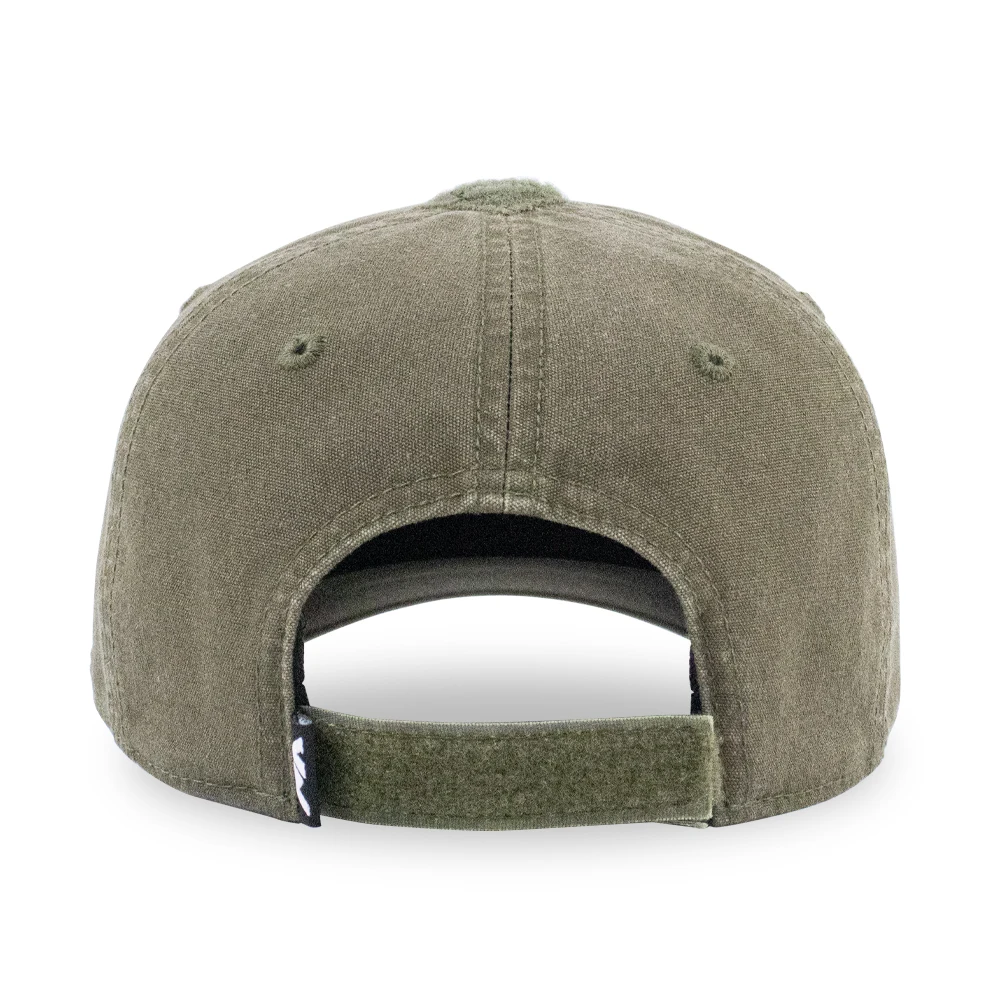 OEM Service Custom Applique Embroidered Hook And Loop Patch 6 Panel Vintage Canvas Baseball Cap with Embroidered Velcro Botton