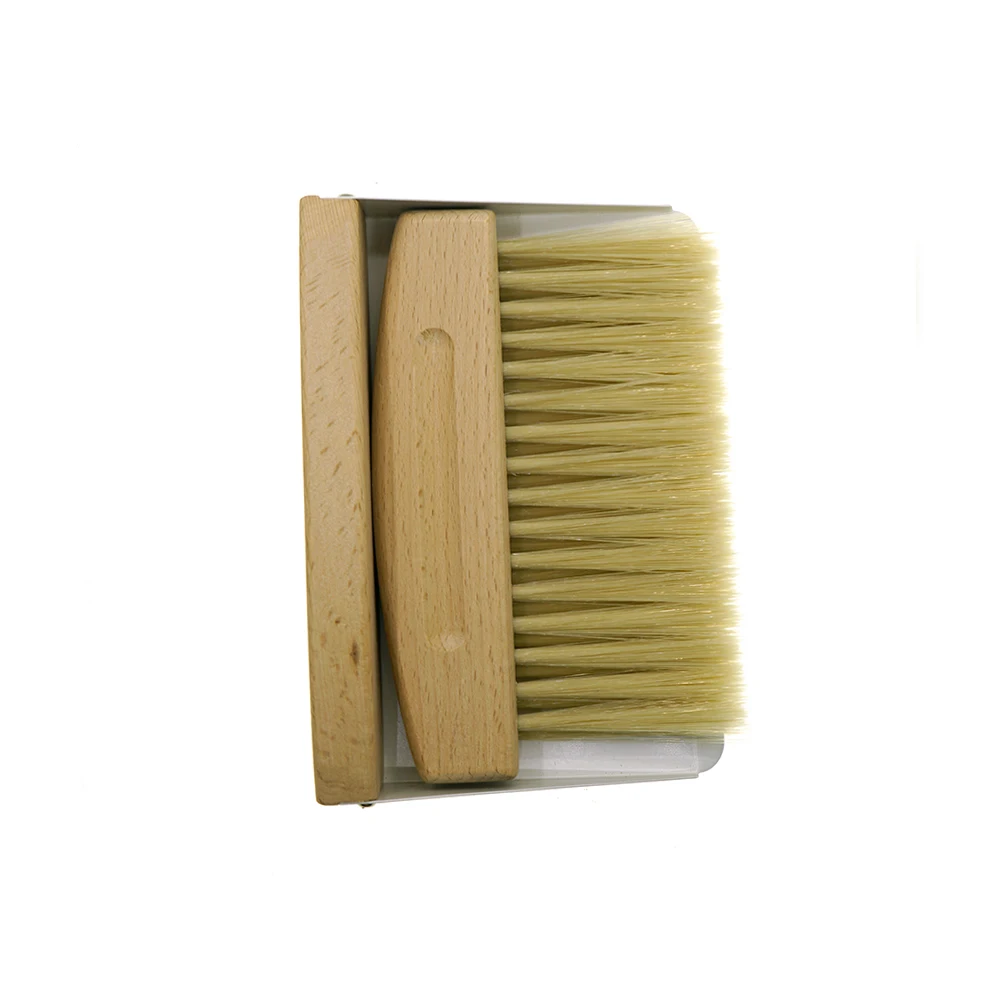 natural wooden sisal fiber or PP bristles table broom brush with dustpan remove dust tool