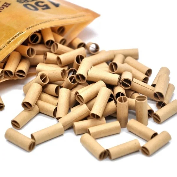 150pcs Disposable Filters Tip Pre Rolled Natural Unrefined Filter Rolling Paper Tips 6mm