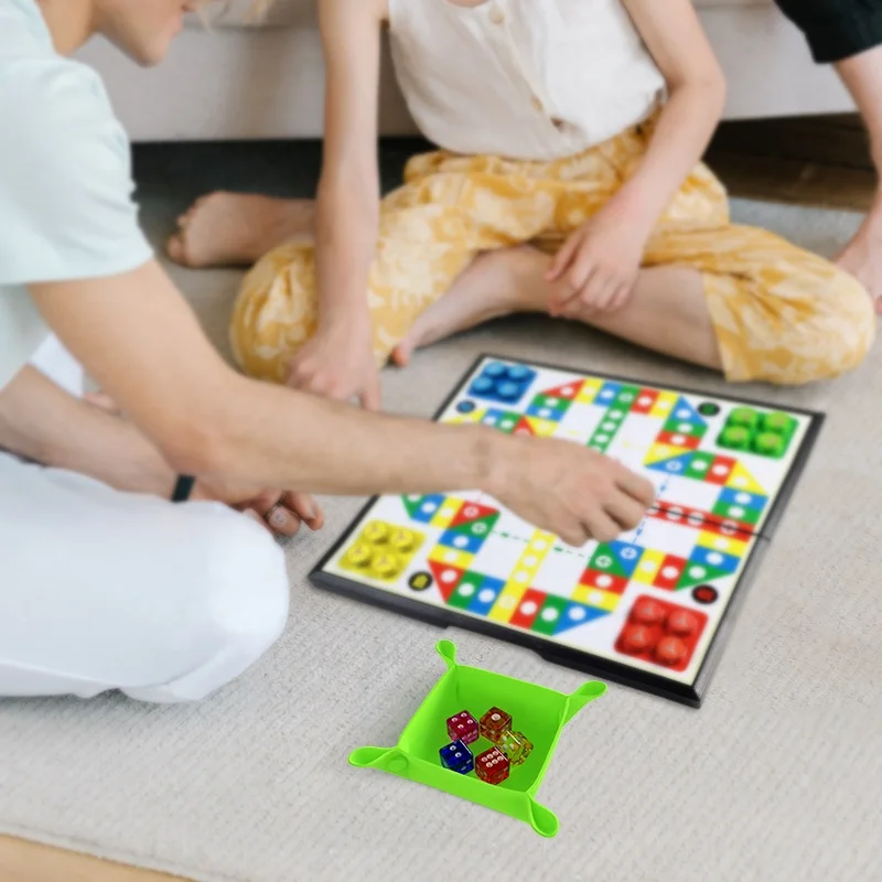 Silicone Foldable Board Game Bowl Dice Trays Portable Folding Tray Accessory for Tabletop Games like Dice