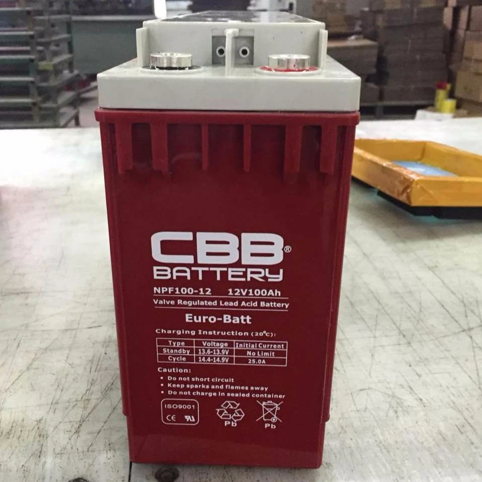 Euro Batt Front terminal  12V 100ah AGM telecom Battery NPF100-12