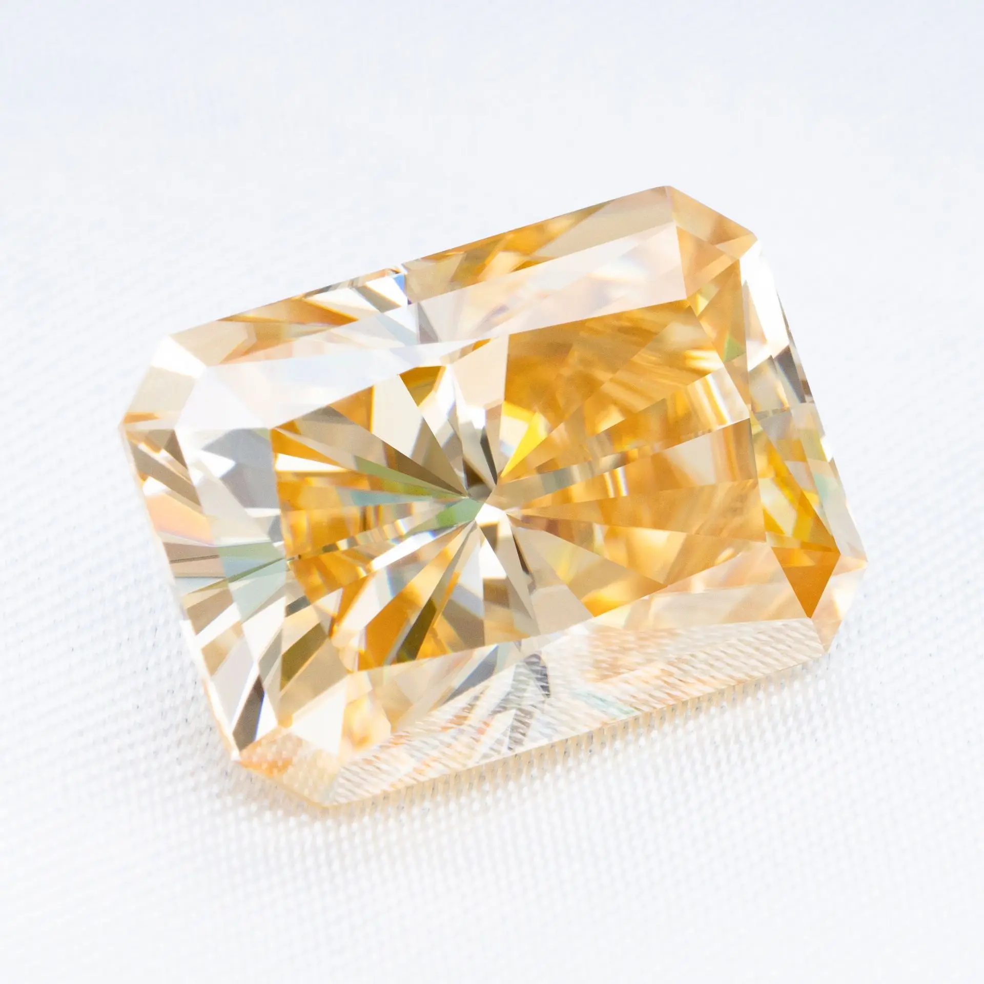 Champagne Moissanite Radiant Cut Customization Diamond Diy Jewelry Stone Per Price Loose Moissanite
