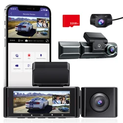 Видеорегистратор AZDOME M550 3 канала передний внутренний задний 1440P + 1080P двойной 4K 19 дюйма IPS WiFi GPS режим