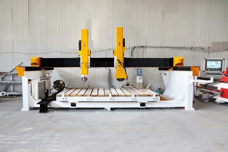 Low Price Bridge Saw Granite Stone CNC Router 5 Axis Stone CNC Bridge Cutting Machine Stone Carvings and Sculptures Machine