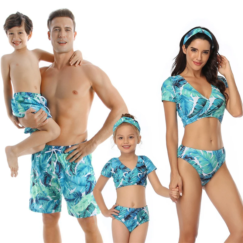 
Swimwear manufacturers Print One Piece mommy and me swimwear Kid Bikini Family swimwear & beachwear 
