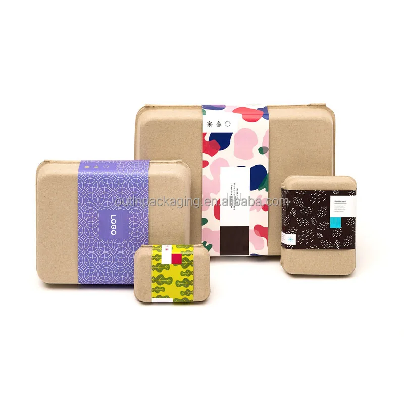 Customized Dry Press Molded Recycled Paper Biodegradable Pulp Packaging Box Eco Friendly Mold Pulp Molding Packaging Box