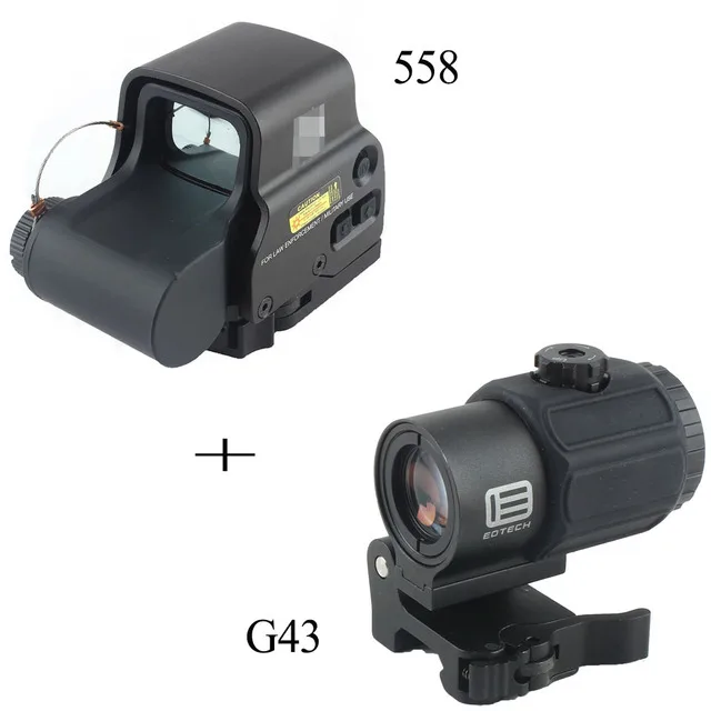 Hunting G43+558 scope combo Sight Scope Airsoft scope 3X Magnifier With Switch to Side QD For 20mm Rail Mount