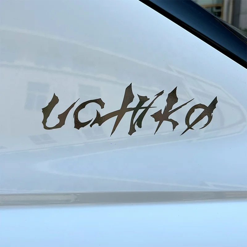 Personalized Own Logo Brand Custom Car Stickers Black Holographic Rainbow Effect Motor Vehicle Decor Car Stickers for Promotion