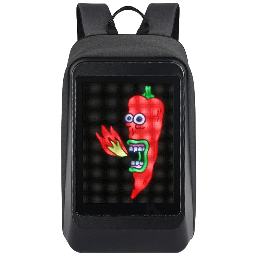 2024 Waterproof Hard Shell Wireless Connection  Digital Glowing Message Display Bag Led Backpack With USB Charging