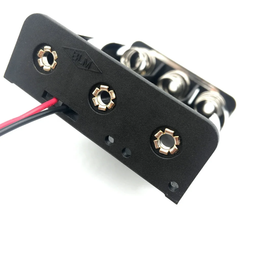 Three 3*18650 cell box with wire leads 150mm 18650 parallel 3.7V battery holder