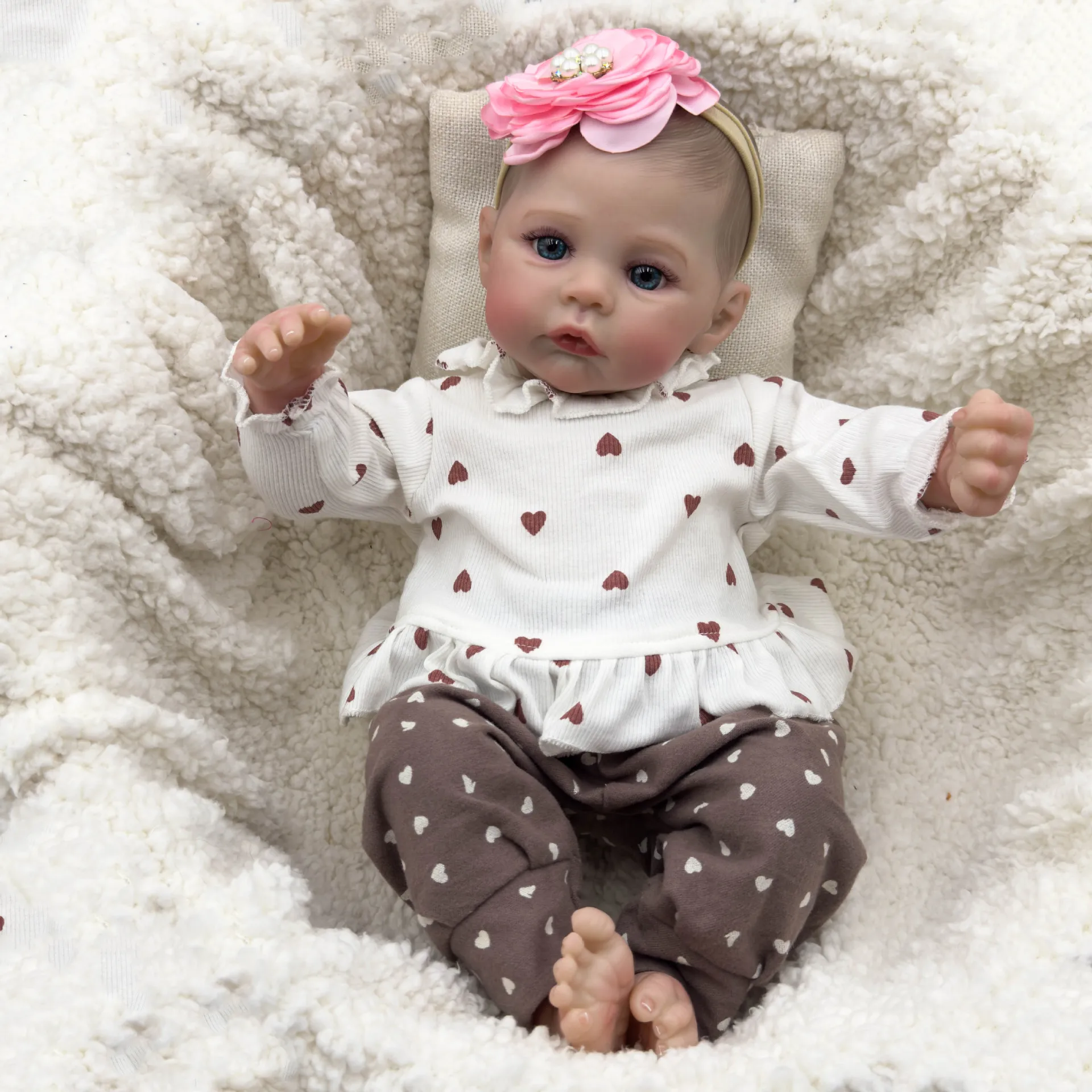48cm simulated baby rebirth doll 3D skin exquisite painting soft silicone vinyl cloth body reborn dolls for gift