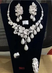 Set-111 Xuping  women jewelry necklace set zircons paved bridal wedding set