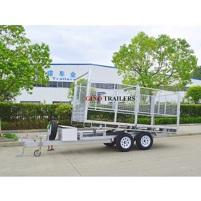 GINO 3.5 Tonne 4 Stage Hydraulic System Drop Down Side Tipping Trailers Air Tow trailer for Sale