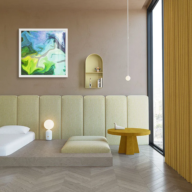 Chinese Factory Framed Picture Frames For Home Decor Background Wall Bedroom Abstract Painting Flat Frame Art