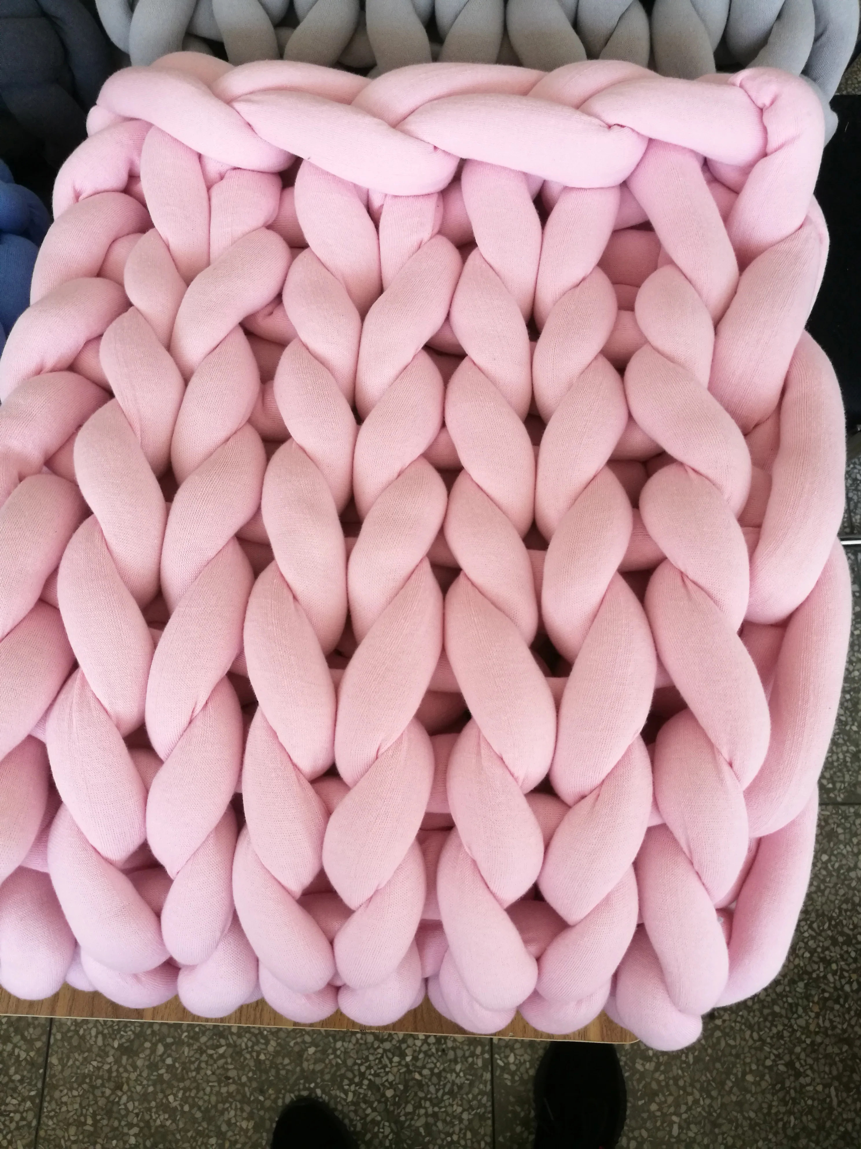 2 inch thick cotton tube yarn chunky cotton fabric with polyester filling for hand knit blankets