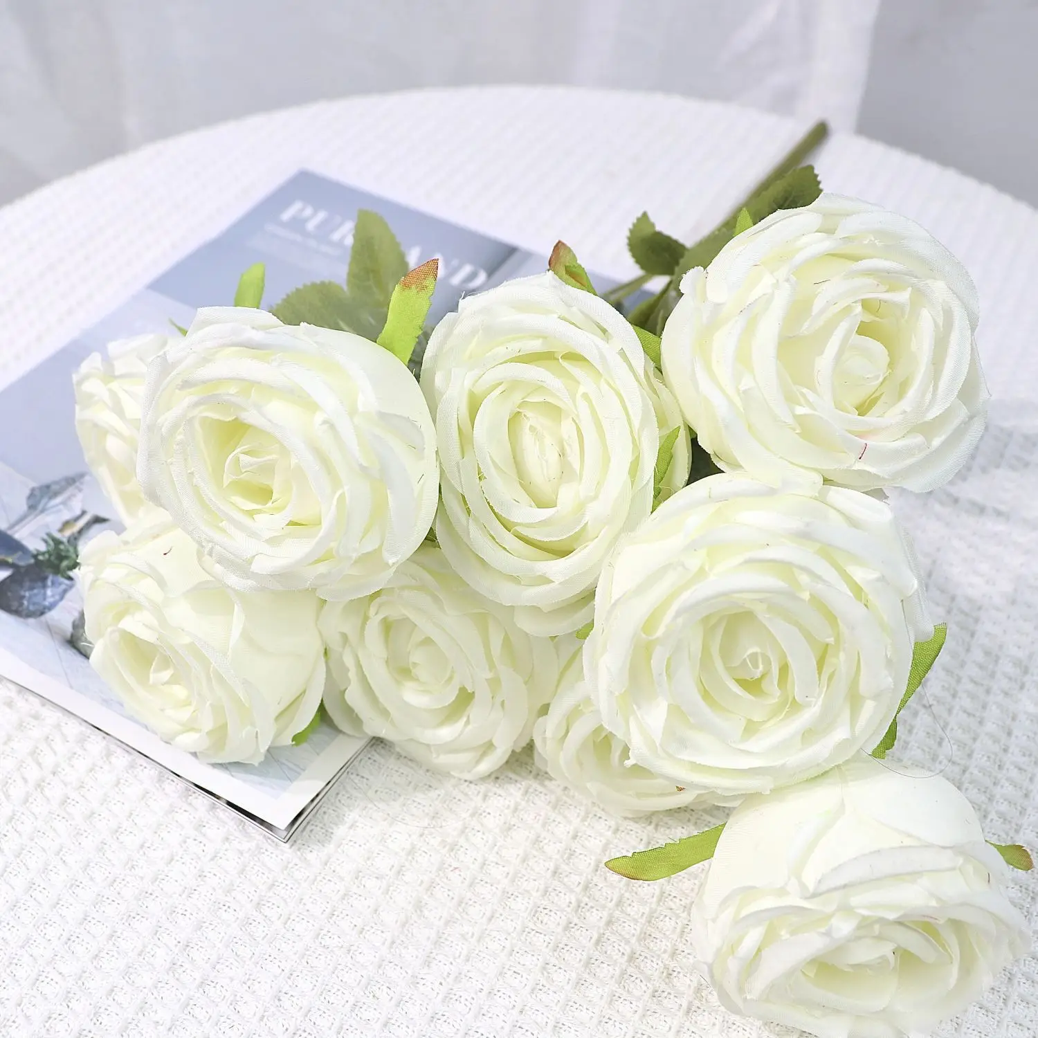 Белые серии все Свадебные украшения Искусственные цветы растения центральный цветок для свадьбы искусственный