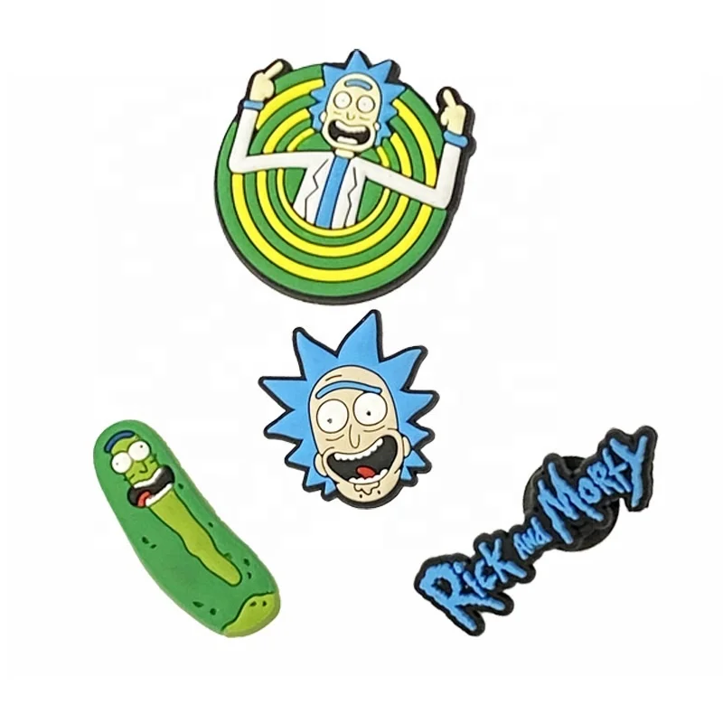 Rick morty available promotional shoes decoration croc charms soft PVC shoe croc charms for adult gift