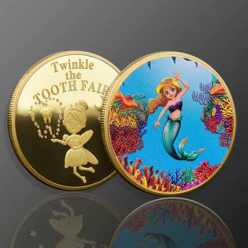 Customized Metal Crafts Commemorative Coins Token Collections Maker Custom Gold Tooth Fairy Coin