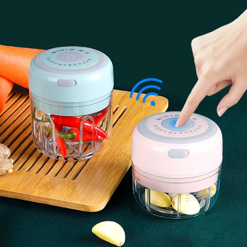 100 ML Mini Meat Onion Garlic Press Mincer Portable Plastic Multifunction Kitchen USB Rechargeable Electric Meat Mincers