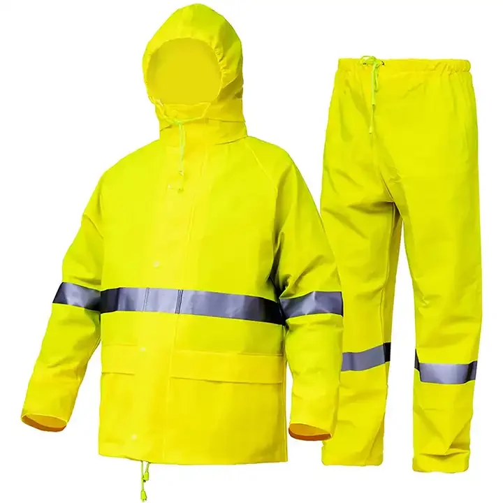 Hot Selling Reflective Vinyl Rain Coats Adults Waterproof Raincoat Motorcycle for Mens Outdoor Rain Coat Jacket