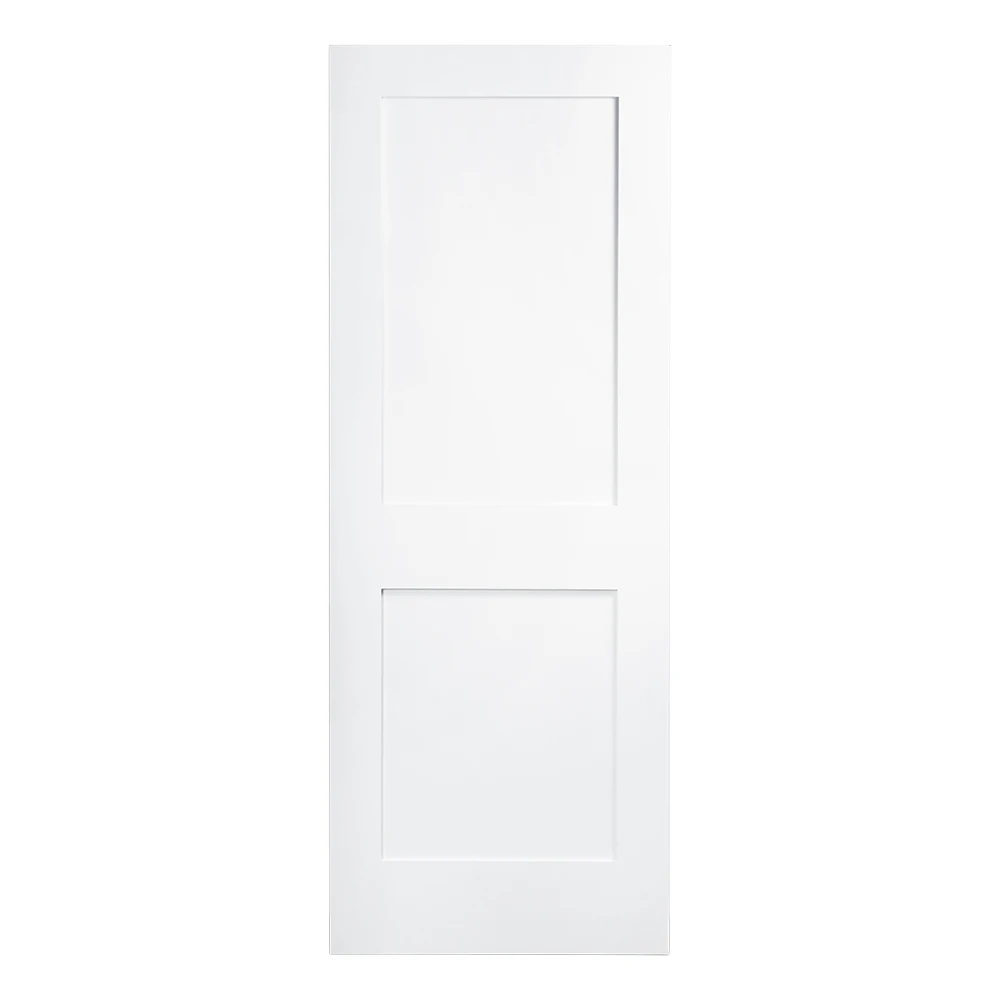 32 In. X 80 1-3/8 Shaker White Primed 2-Panel Solid Core Wood Interior Sliding Barn Door