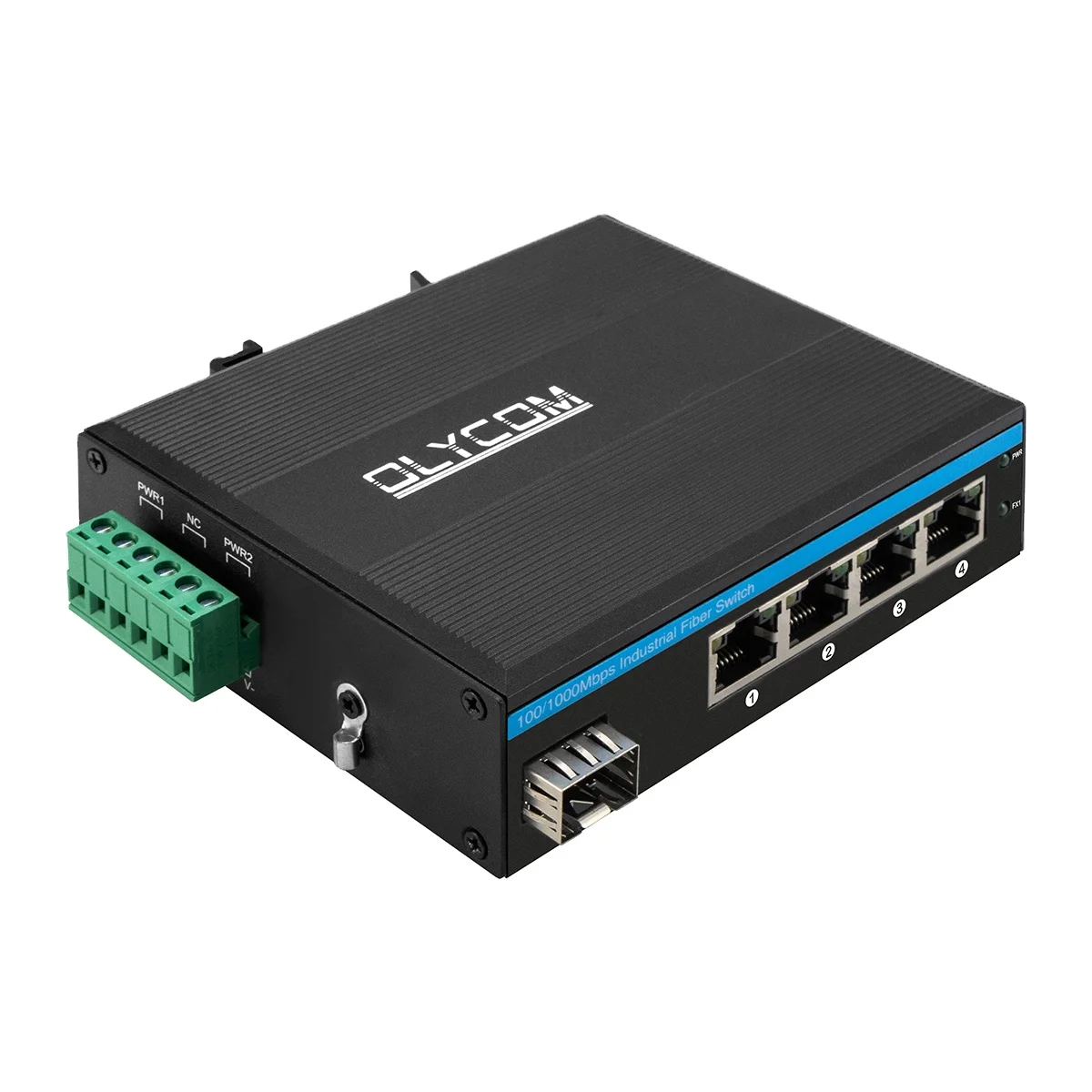 Unmanaged 5 Port Industrial 10/100Mbps Optical Network Switch 1 Fiber 4 Rj45 Fiber Switch