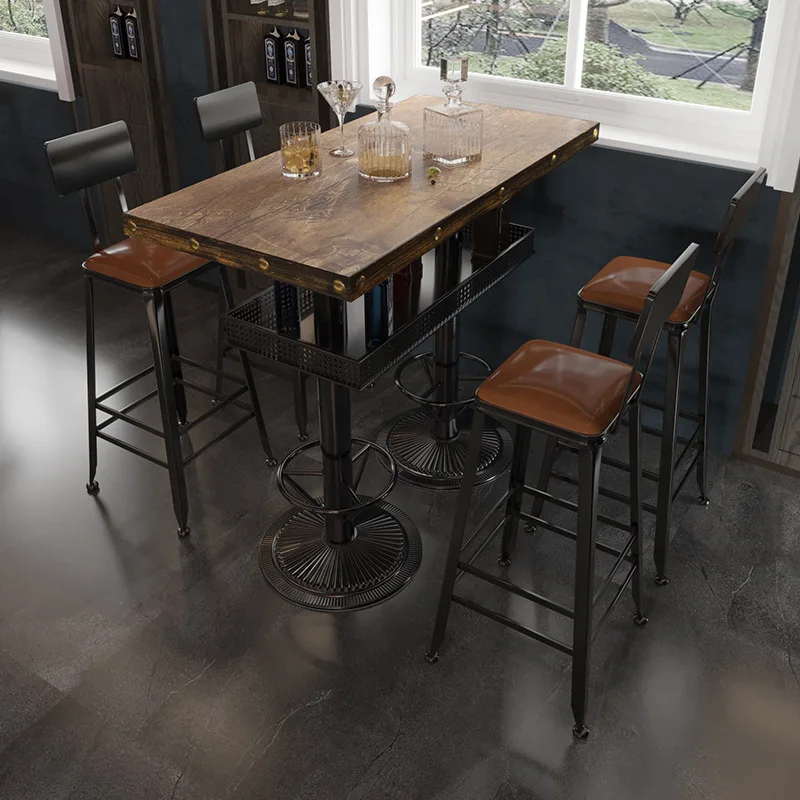 Vintage industrial style bar barbecue shop table coffee restaurant music bat chair