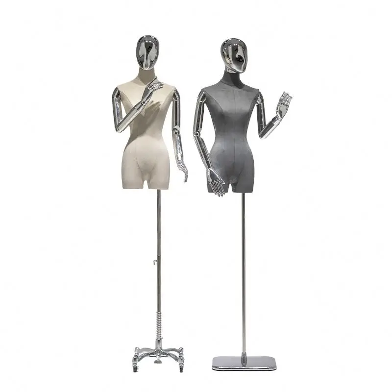 Luxury High Quality Black Full-Body Fiberglass Mannequins Female With Stand For Clothes Display