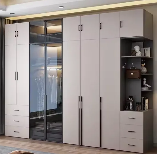 Factory Custom Bedroom Closet Furniture Modern Design Wardrobes With Glass Doors Wardrobe Cabinet