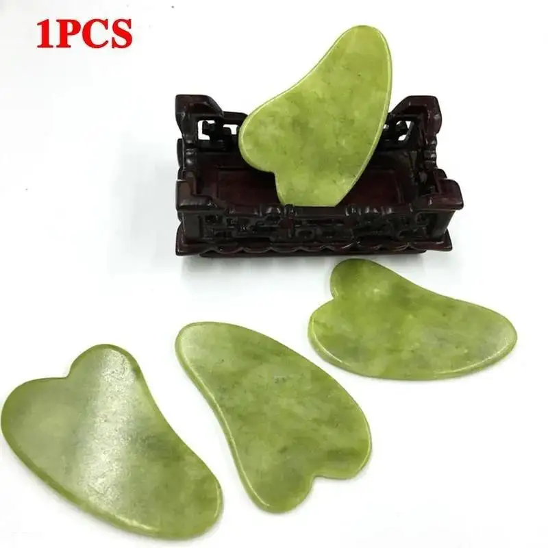 Natural Green Jade Stone Gua Sha Massage Tool for Face SPA Therapy Massager Gouache Antistress Body Scraping Board