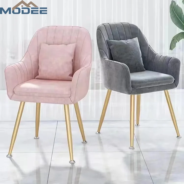 Luxury Nordic Design Dinning Furniture Sillas Metal Leg Upholstery Fabric Modern Velvet Dining Chairs For Dining Room Restaurant