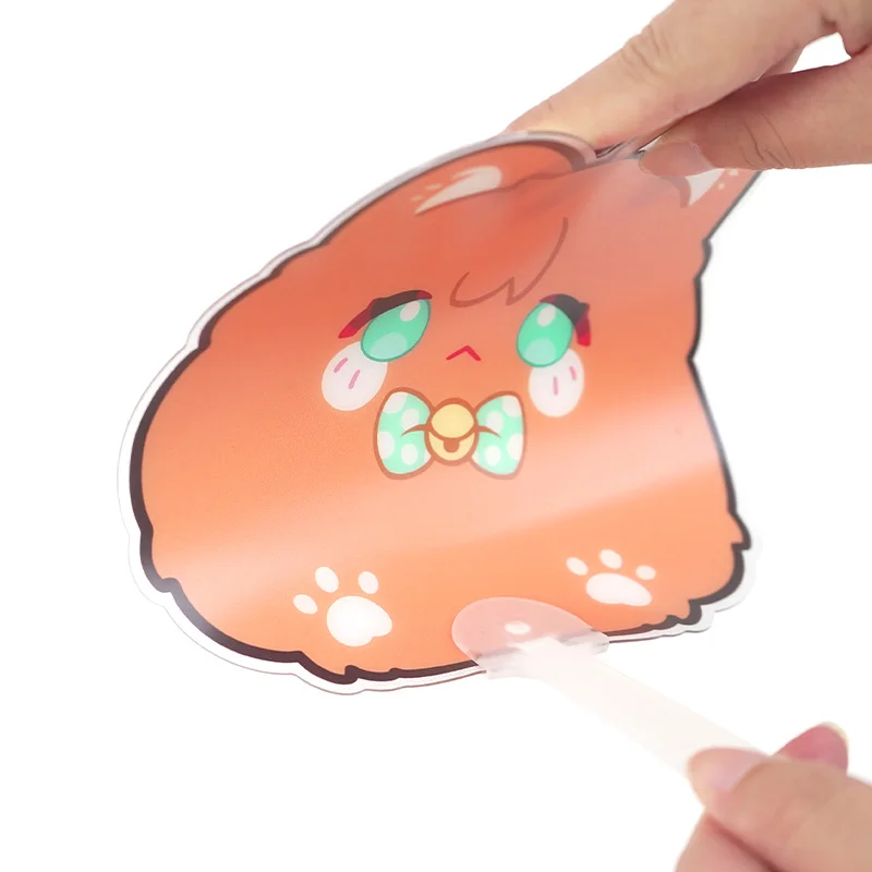 Vograce Custom Made Printed Cartoon Hand Fans Bulk Cute Anime PVC Hand Fan