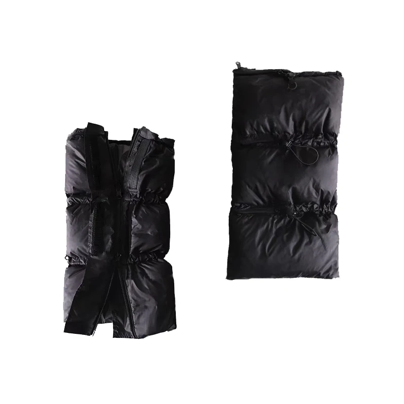 Wholesale Custom Hip Hop Style 90 Duck Down Leg Warmer Leggings Warmer Down Socks Winter Women Y2K Fur Leg Warmers