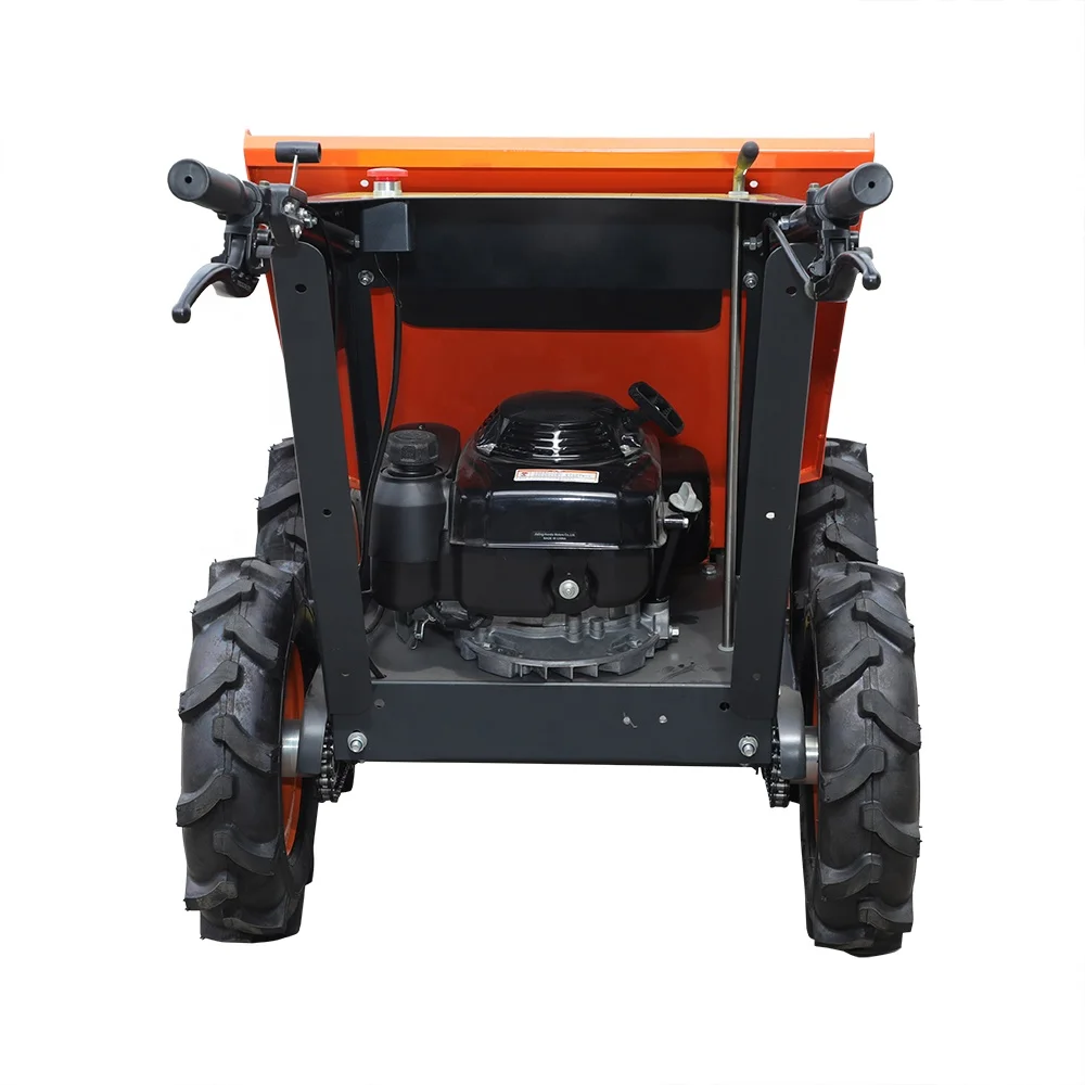 KONSTANT mini skid steer loader 6.5hp Gasoline Engine Power Wheel Barrow Concrete Buggies mini dumper truck