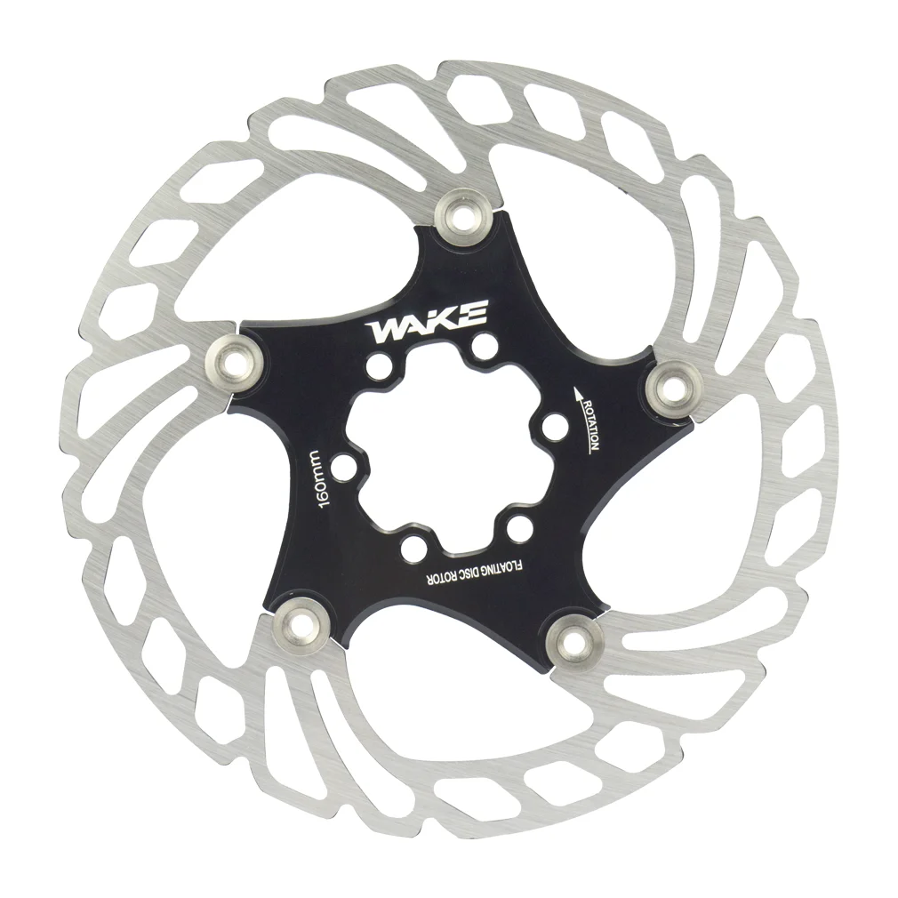 Floating Heat Dissipation 160mm Mountain Bicycle Disc Brake Disc with 6 Bolts MTB Road Bike Brake Disc WAKE Bicycle Brake Rotor