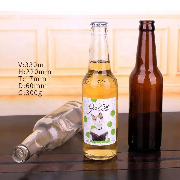 Custom 250ml 330ml 500ml beer bottle amber swing top empty glass beer bottle with cap