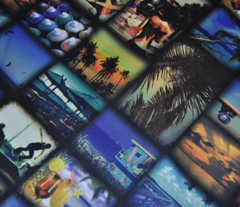 Custom waterproof printed 100% polyester microfiber peach skin board shorts hawaiian fabric