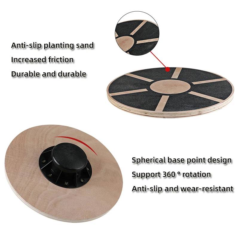 Yoga Wood Round Balance Board For Fitness Equipment Wobble Board Standing Desk Balance Board Trainer Gymnastics Balance Pad