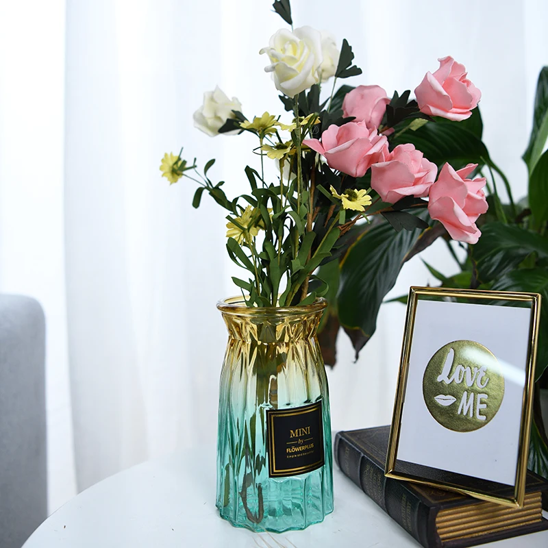 Aspire hot sale  gradient color clear glass flower vase for home decor