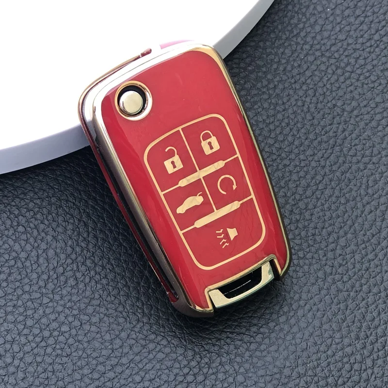 Car Flip Key Fob Case Key Cover for Chevrolet Equinox Volt Cruze Impala Camaro Garna Yakista AVEO Impala GMC Terrain Keychain