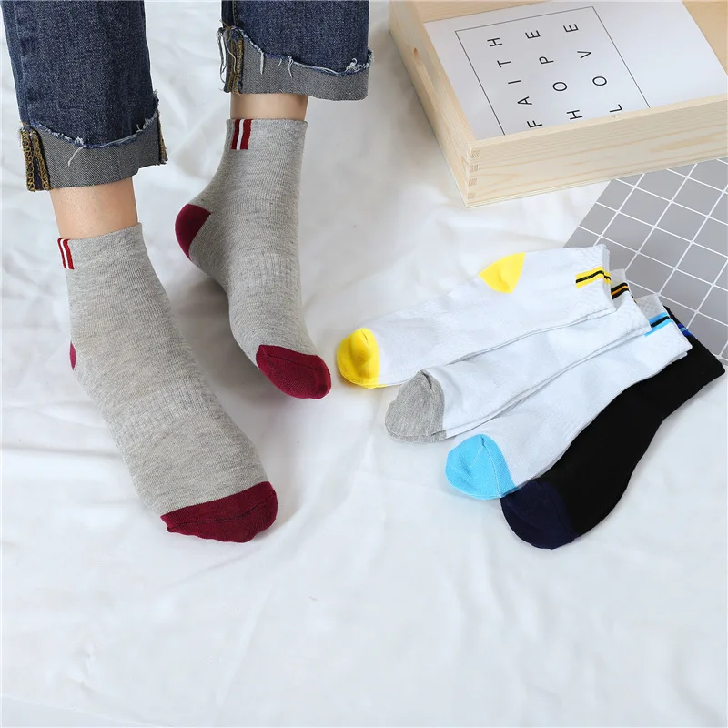 Носки мужские однотонные, дышащие спортивные Нескользящие, до щиколотки, для отдыха, Осень-зима