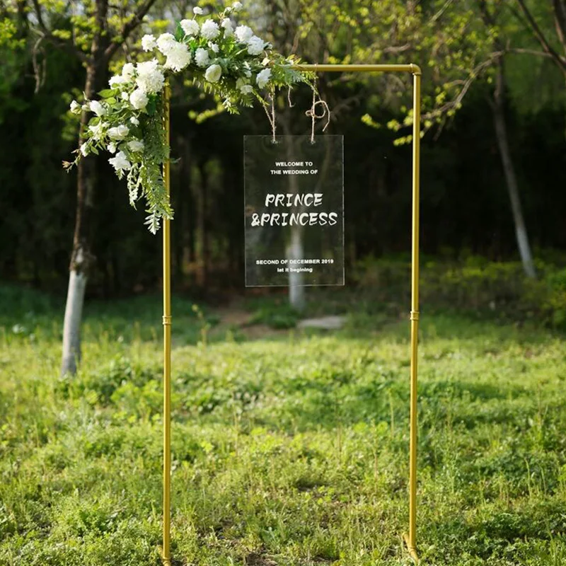 Iron Flower Gate Wedding Props Stage Backdrop Stand Welcome Sign Stand Lawn Wedding Flower Rack
