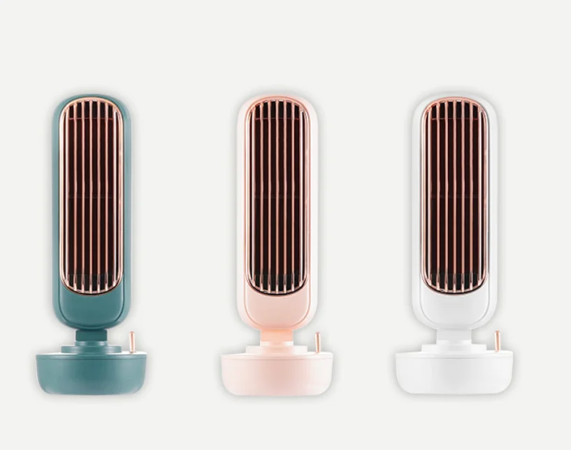 Desktop Cooling Fan, USB Retro Humidification Tower Spray Fan Handheld Desktop Dual-Use Fan for Desks Or Bedside Tables