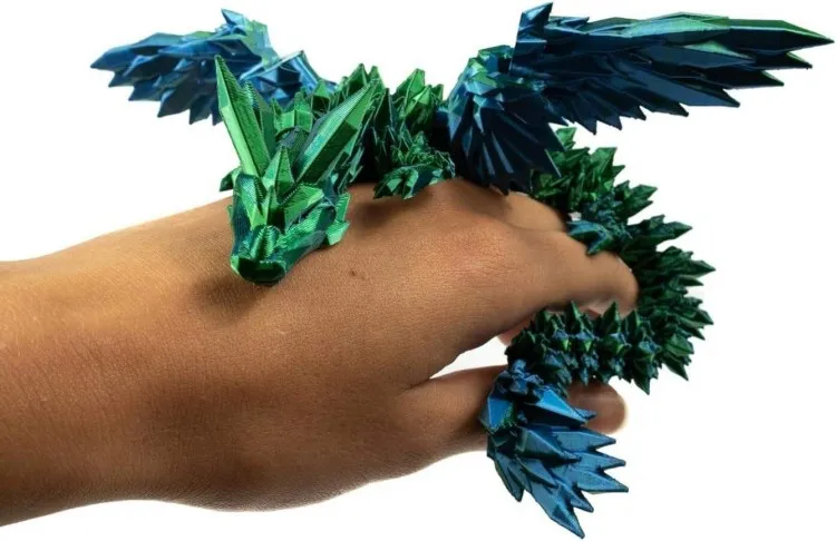 Прямая поставка с завода 27 см 3D Печатный драгоценный камень шарнирный дракон вращающийся фиджет игрушечный декор исполнительный стол