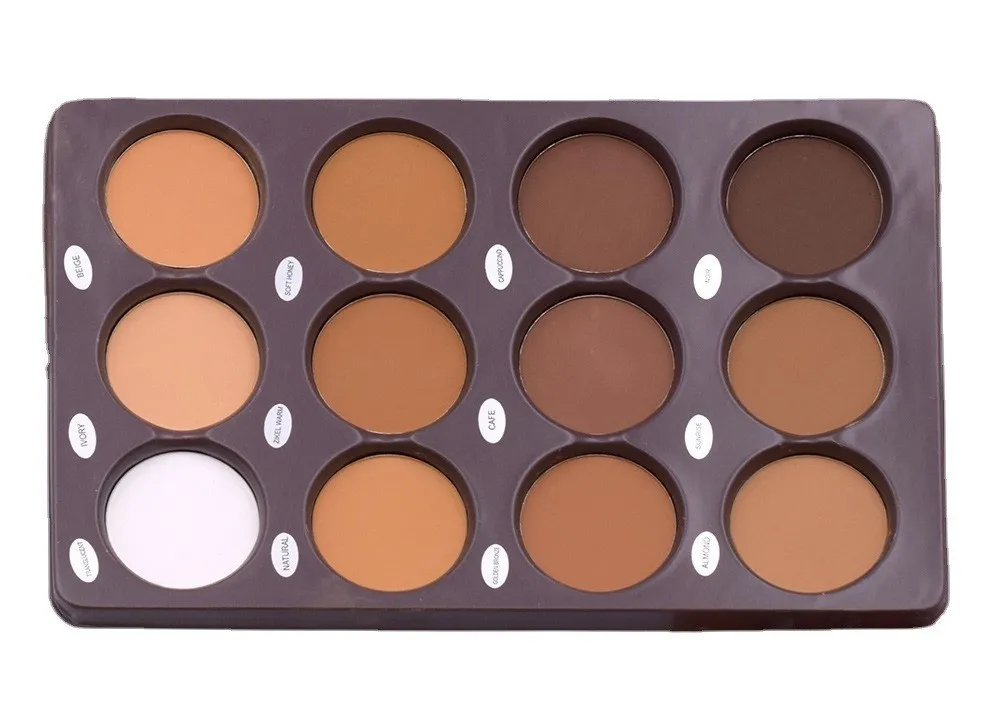 Wholesale Natural 12 Color Vegan Makeup Face Contour Cosmetics Matte Pressed Powder Palette